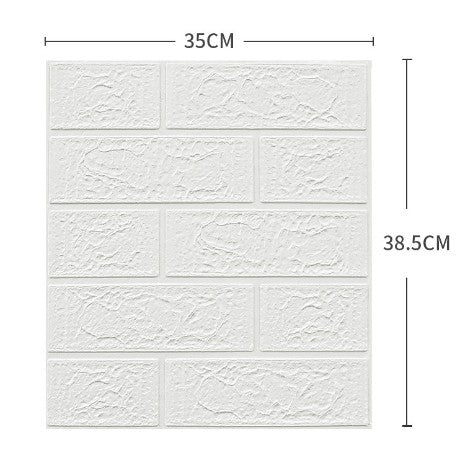 Set 10 Placi Tapet 3D Flippy,  35 x 38 cm, 3 mm, 1.33 mp, Alb-0