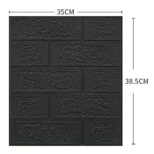 Set 10 Placi Tapet 3D Flippy,  35 x 38 cm, 3 mm, 1.33 mp, Gri inchis-0