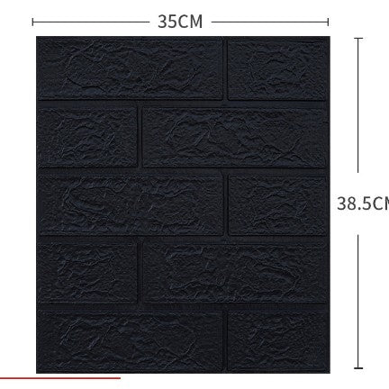 Set 10 Placi Tapet 3D Flippy,  35 x 38 cm, 3 mm, 1.33 mp, Negru-0