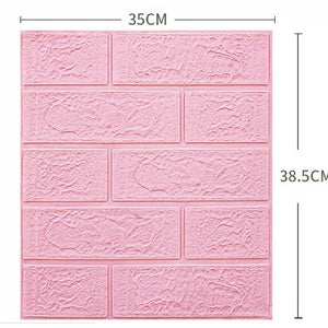 Set 10 Placi Tapet 3D Flippy,  35 x 38 cm, 3 mm, 1.33 mp, Roz-0