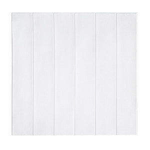 Set 10 Placi Tapet 3D, Flippy, 70 x 70 cm, Grosime 3 mm, din Rasina, Tip Placi de Lemn, Suprafata Acoperita 4.9 mp, Alb-0