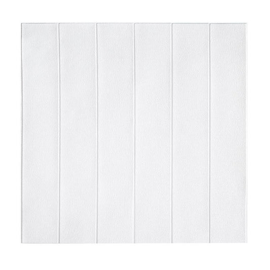 Set 10 Placi Tapet 3D, Flippy, 70 x 70 cm, Grosime 3 mm, din Rasina, Tip Placi de Lemn, Suprafata Acoperita 4.9 mp, Alb-0