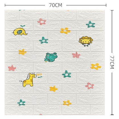Set 10 Placi Tapet 3D Flippy, 70 x 77 cm, 3 mm, 5.3 mp, Model cu Animalute, Alb-0