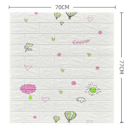 Set 10 Placi Tapet 3D Flippy, 70 x 77 cm, 3 mm, 5.3 mp, Model cu Baloane, Alb-0