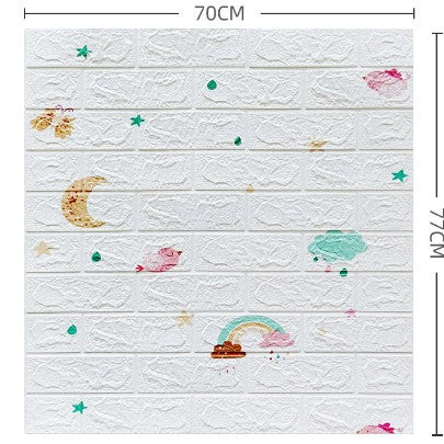 Set 10 Placi Tapet 3D Flippy, 70 x 77 cm, 3 mm, 5.3 mp, Model Curcubeu, Alb-0