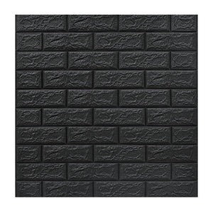 Set 10 Placi Tapet 3D, Flippy, 70 x 77 cm, Grosime 3 mm, din Polietilena, Model Caramida, Suprafata acoperita 5.3 mp, Gri Antracit-0