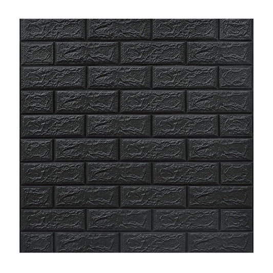 Set 10 Placi Tapet 3D, Flippy, 70 x 77 cm, Grosime 3 mm, din Polietilena, Model Caramida, Suprafata acoperita 5.3 mp, Gri Antracit-0