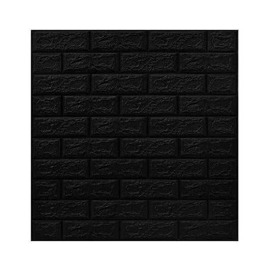 Set 10 Placi Tapet 3D, Flippy, 70 x 77 cm, Grosime 3 mm, din Polietilena, Model Caramida, Suprafata acoperita 5.3 mp, Negru-0
