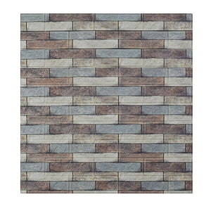 Set 10 Placi Tapet 3D, Flippy, 70 x 77 cm, Grosime 3 mm, din Polietilena, Model Caramida, Suprafata acoperita 5.3 mp, Piatra Colorata-0