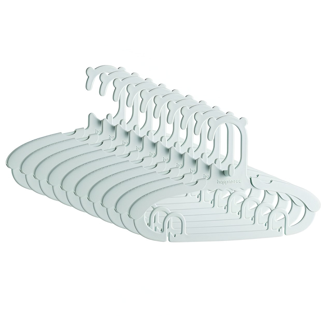 Set 10 Umerase pentru Copii, Flippy, Potrivite pentru Uscarea si Depozitarea Hainelor de Bebelusi, 28x16.7 cm, Verde-0
