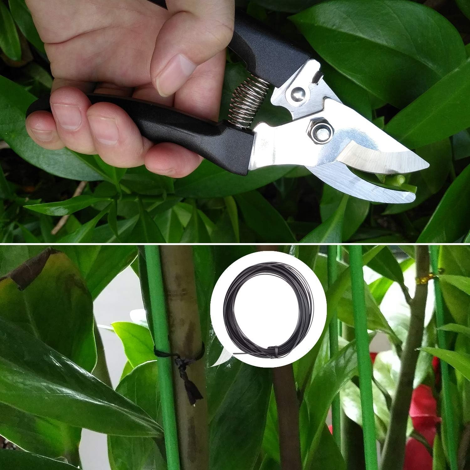 Set 10 Unelte de Gradina, Flippy, pentru Plantare Prelucrare Sol si Ingrijire Plante, Manere Negre, Material PVC si Otel Inoxidabil, Cutie Inclusa, 37x28x7 cm, Negru-4