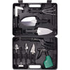 Set 10 Unelte de Gradina, Flippy, pentru Plantare Prelucrare Sol si Ingrijire Plante, Manere Negre, Material PVC si Otel Inoxidabil, Cutie Inclusa, 37x28x7 cm, Negru-0