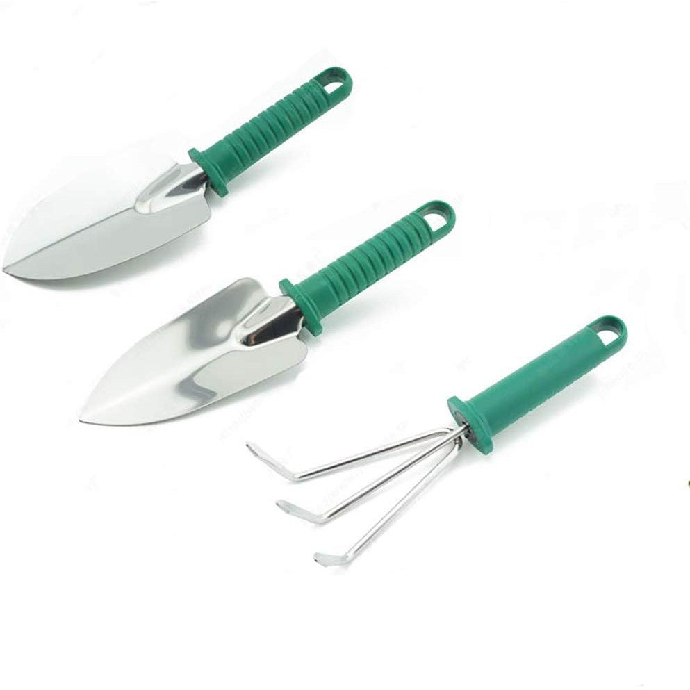 Set 10 Unelte de Gradina, Flippy, pentru Plantare Prelucrare Sol si Ingrijire Plante, Manere Verzi, Material PVC si Otel Inoxidabil, Cutie Inclusa, 37x28x7 cm, Negru-4