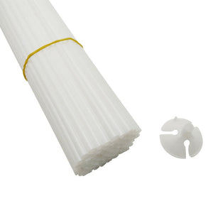 Set 100 Bete cu Rozete pentru Baloane, Flippy, Suporturi de plastic, Usor de instalat, Reutilizabil, Pentru aniversare, Nunta, Ziua de Nastere, Decorar, 40 cm, Transparente-0