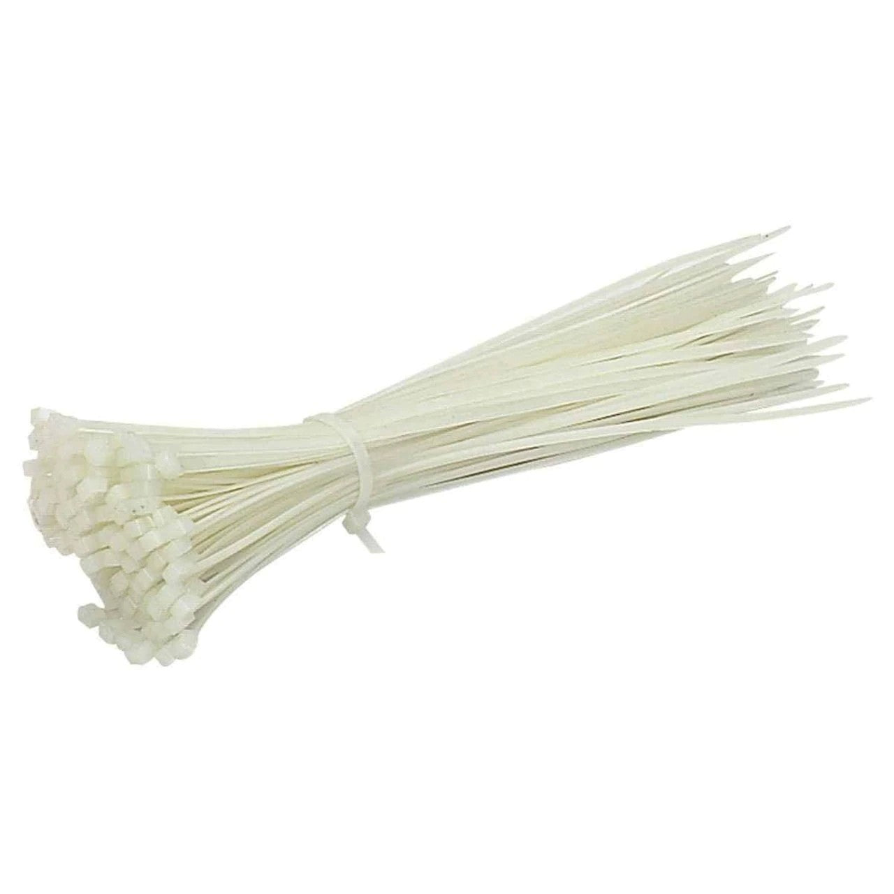 Set 100 Buc Soricei - Coliere de plastic, 100 mm x 3 mm, poliamida, Alb, Flippy-0