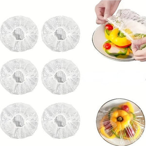 Set 100 Folie de Protectie Elastica pentru Alimente si Boluri Flippy, material plastic, prospetime, diametrul 12 - 40 cm-0