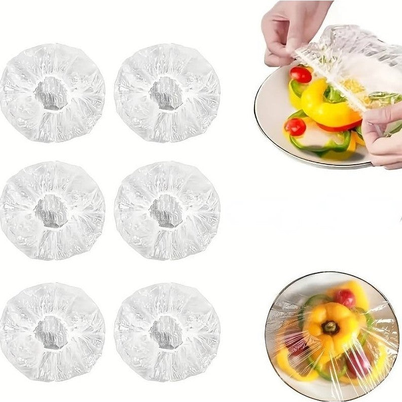 Set 100 Folie de Protectie Elastica pentru Alimente si Boluri Flippy, material plastic, prospetime, diametrul 12 - 40 cm-0