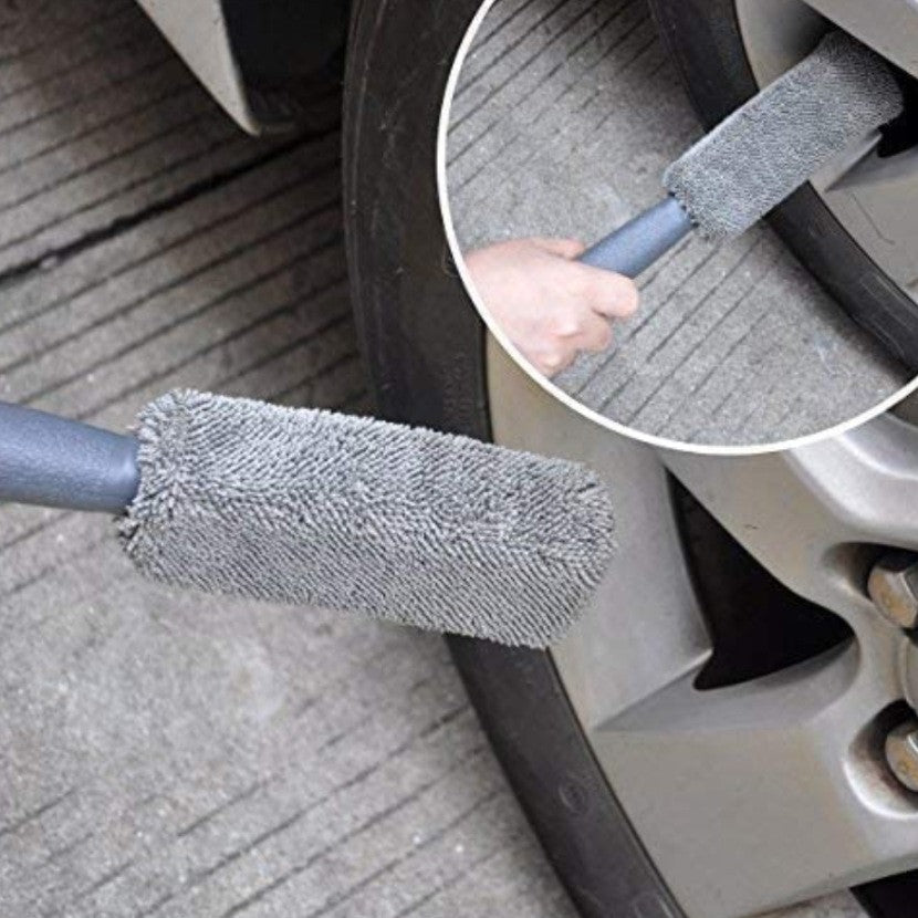 Set 12 Accesorii pentru Curatare Auto, Flippy, Interior si Exterior, Curatare Jante, Cauciucuri, Gri-5