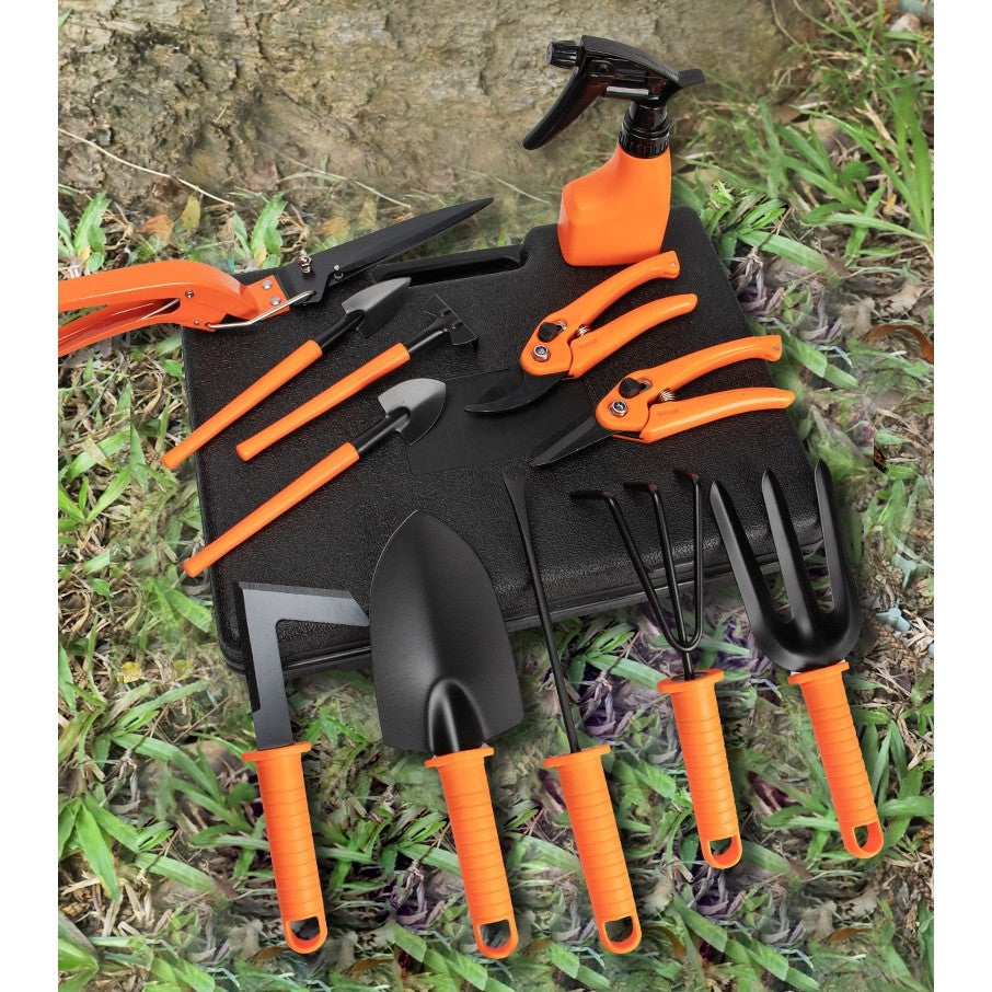 Set 12 accesorii pentru gradinarit Flippy, geanta depozitare inclusa, otel inoxidabil, 37 x 27 cm, portocaliu-5