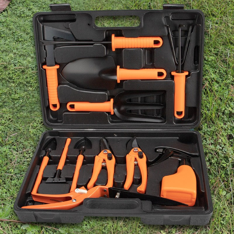 Set 12 accesorii pentru gradinarit Flippy, geanta depozitare inclusa, otel inoxidabil, 37 x 27 cm, portocaliu-9
