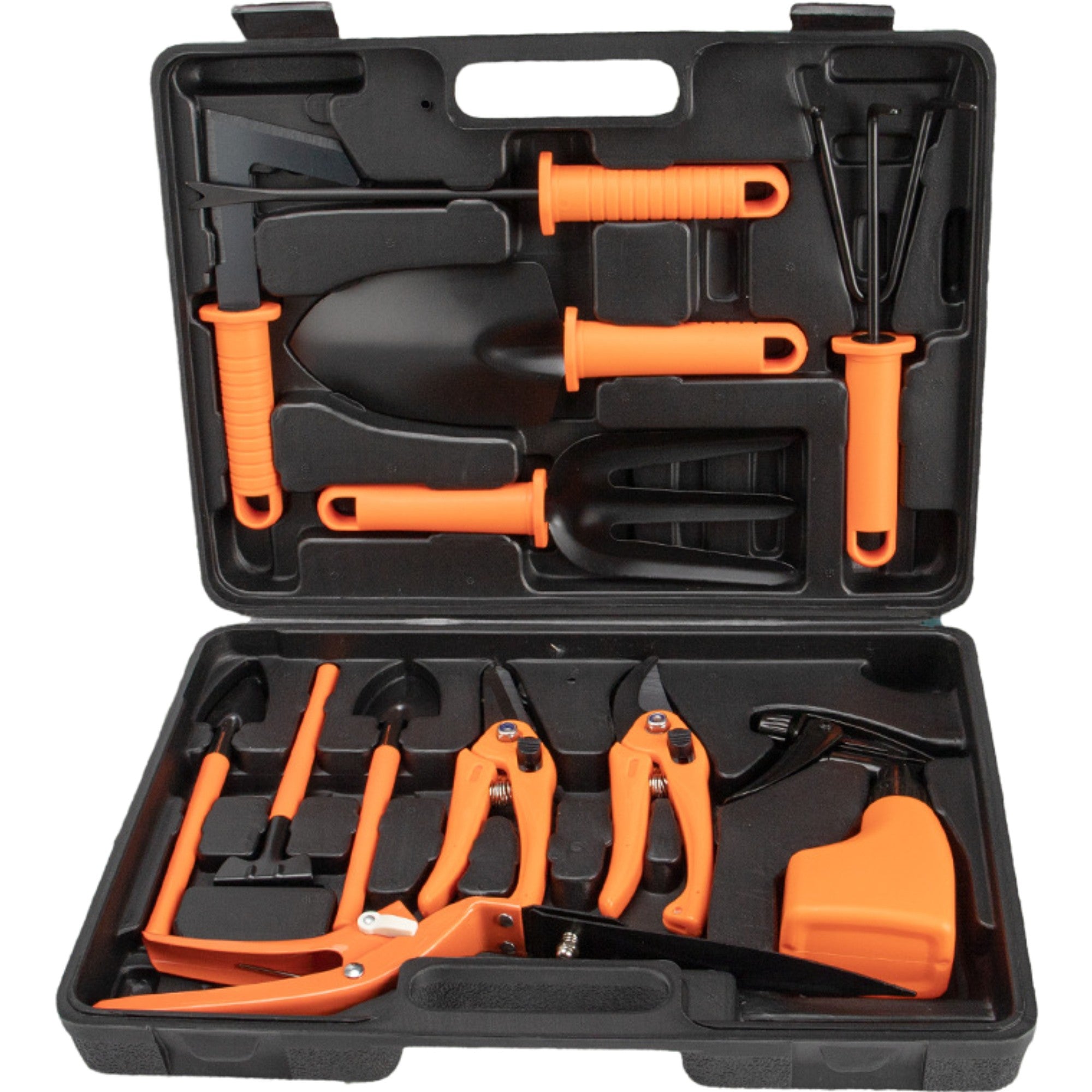 Set 12 accesorii pentru gradinarit Flippy, geanta depozitare inclusa, otel inoxidabil, 37 x 27 cm, portocaliu-0