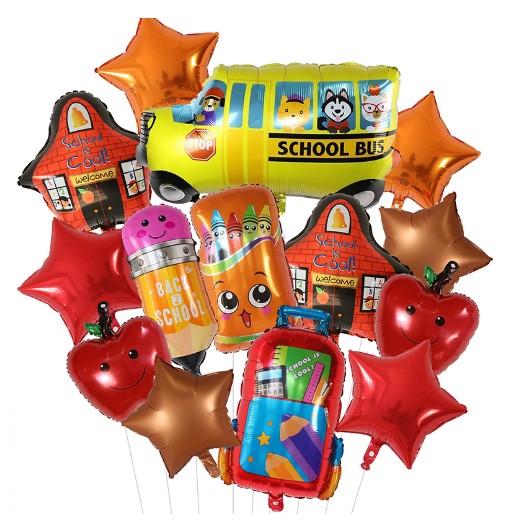 Set 12 Baloane folie, Back to School, 40- 80 cm-0