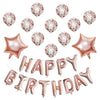 Set 12 Baloane si 1 Set Happy Birthday, 30 -45 cm, Cu paiete, latex si folie, Rose Gold-0