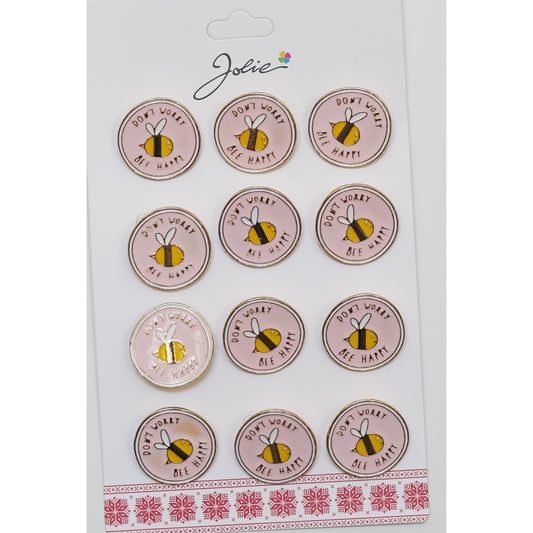 Set 12 Brose Martisor pentru Copii Albina Don`t Worry Bee Happy-0