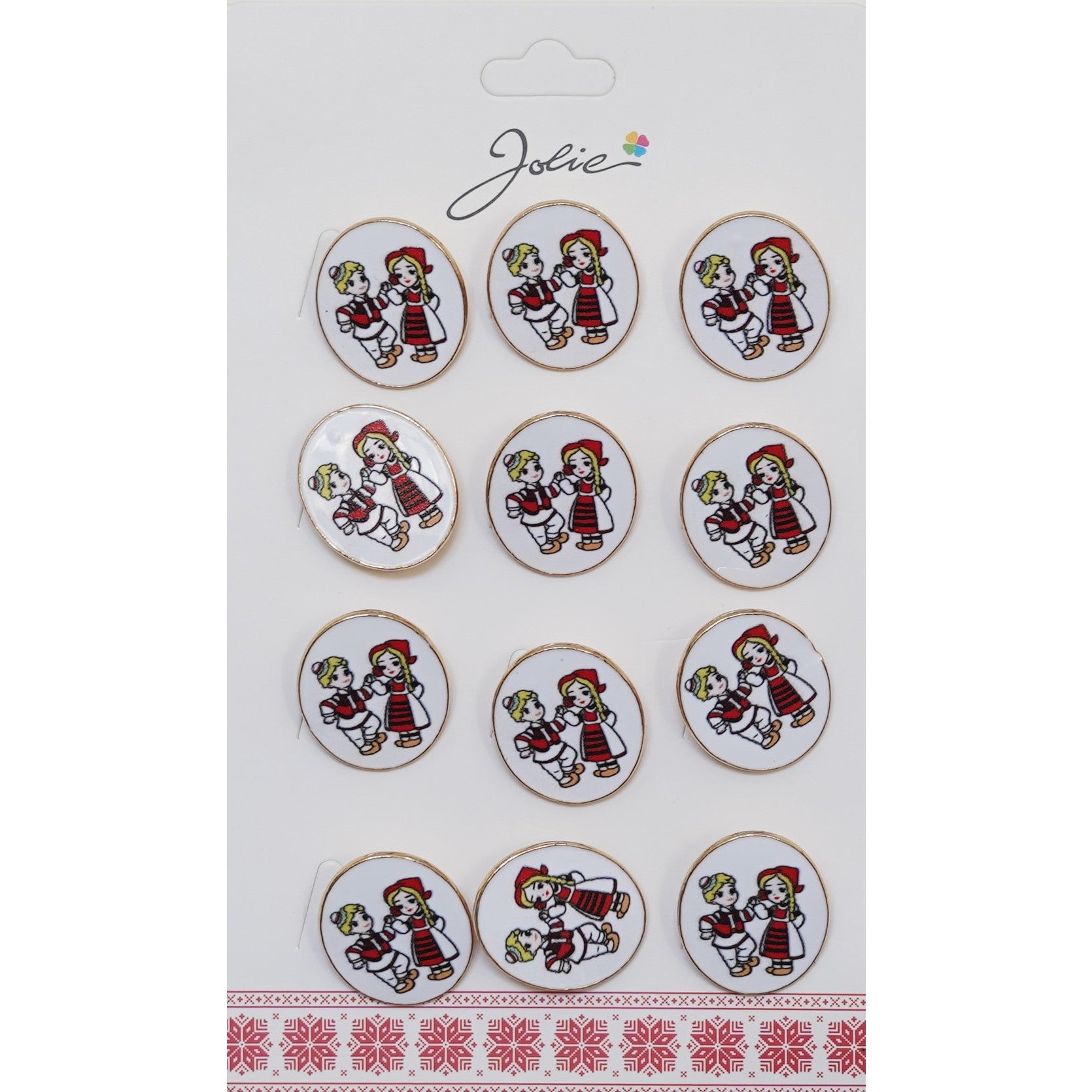 Set 12 Brose Martisor pentru Copii Baiat si Fata Imbracati Traditional-0