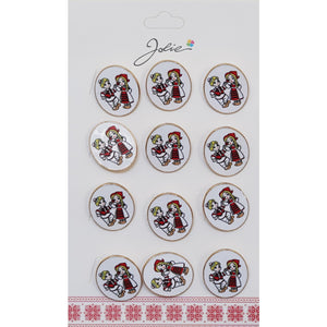 Set 12 Brose Martisor pentru Copii Baiat si Fata Imbracati Traditional-0