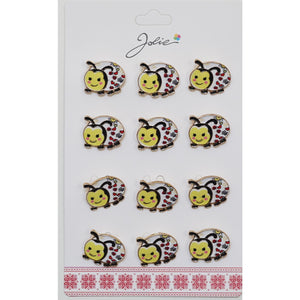 Set 12 Brose Martisor pentru Copii Buburuza Galbena-0