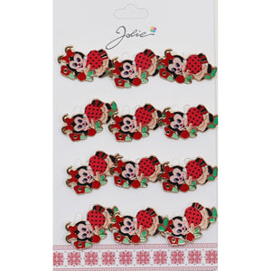 Set 12 Brose Martisor pentru Copii Buburuza pe Flori-0