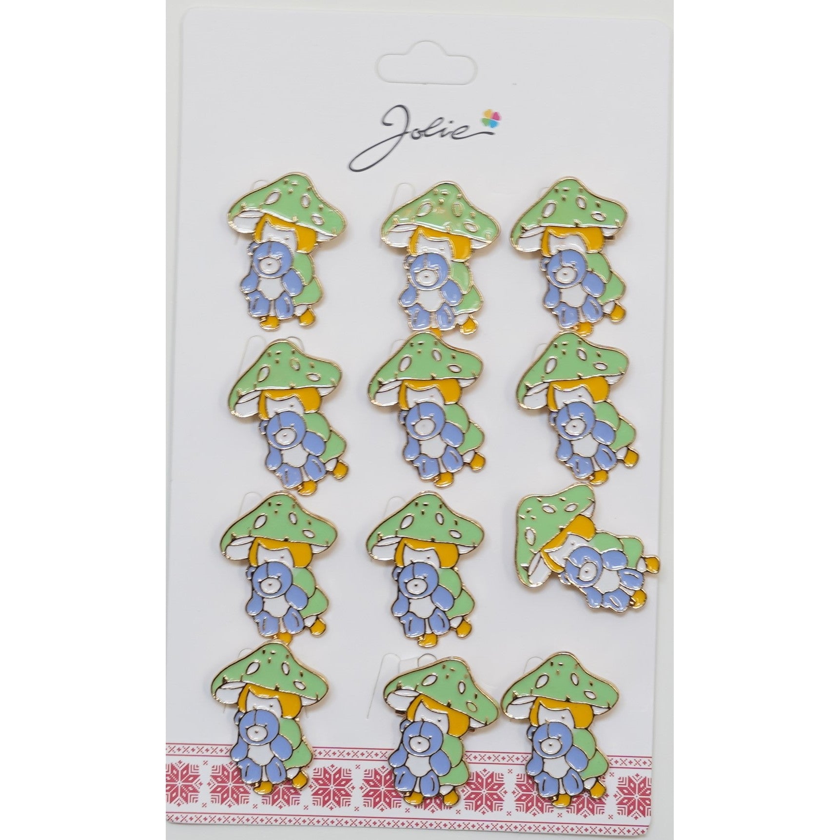 Set 12 Brose Martisor pentru Copii Fata cu Urs de Plus-0