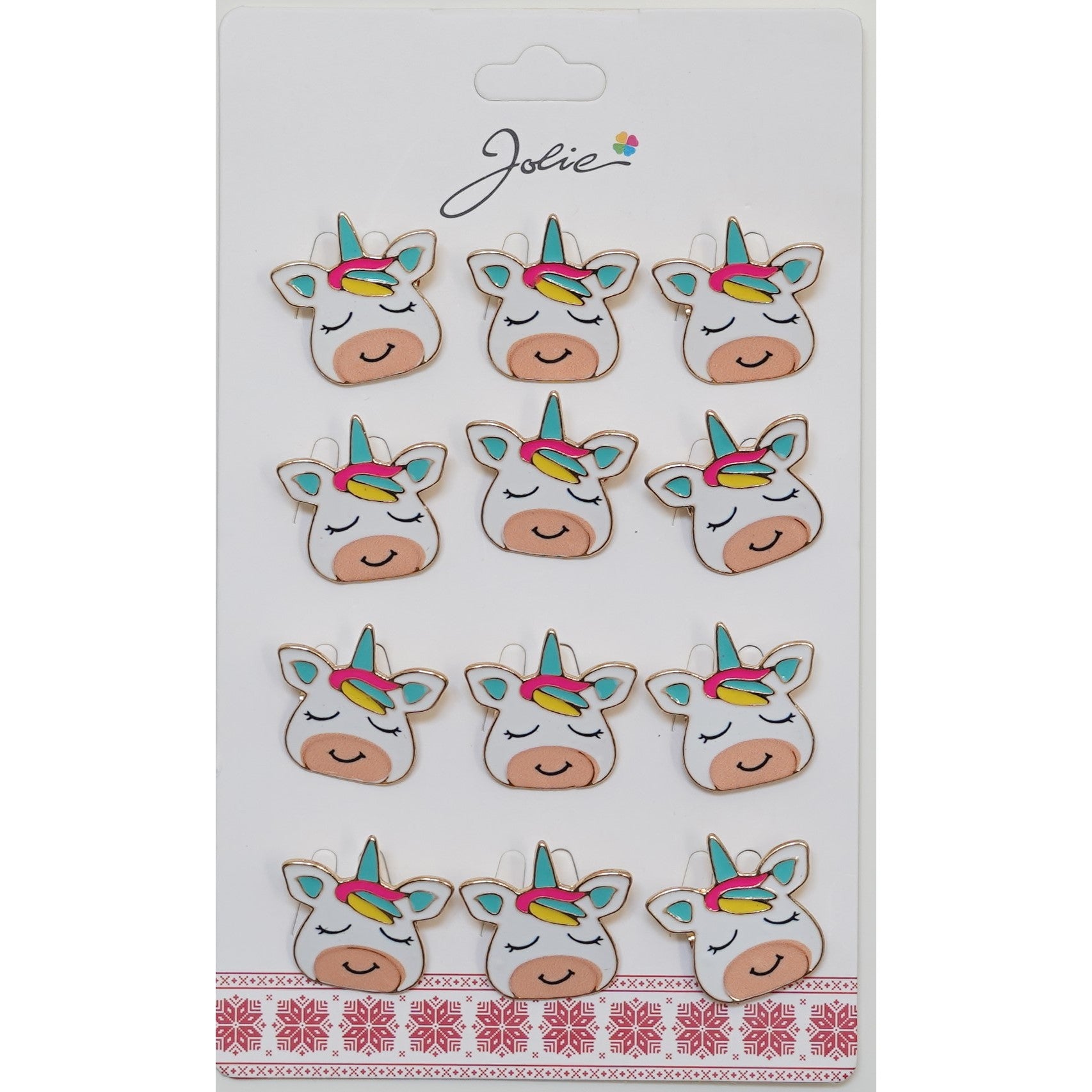 Set 12 Brose Martisor pentru Copii Unicorn cu Ochii Inchisi-0