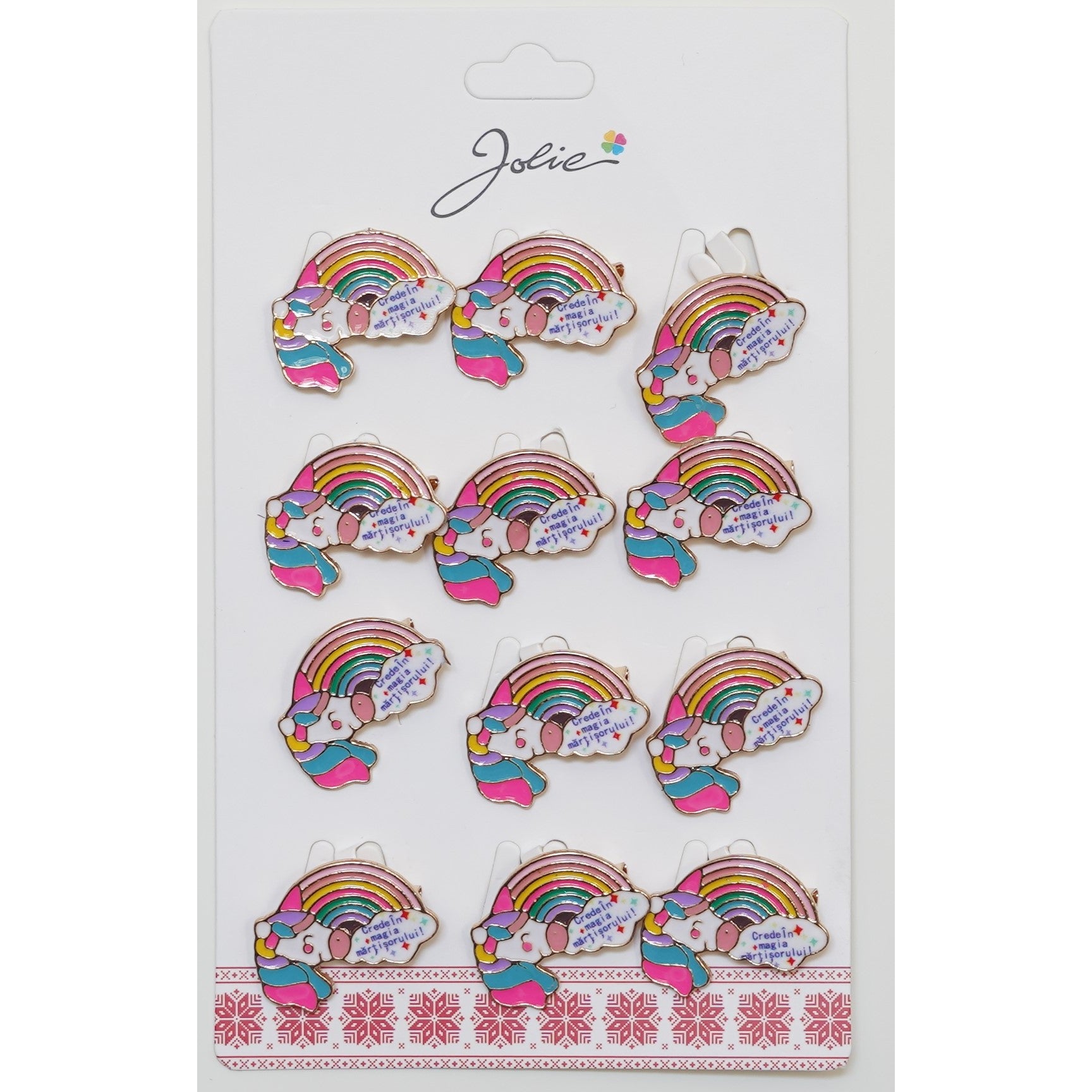 Set 12 Brose Martisor pentru Copii Unicorn Curcubeu-0