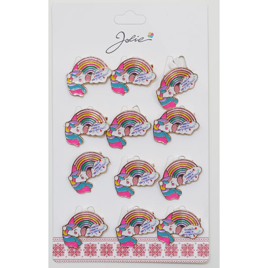 Set 12 Brose Martisor pentru Copii Unicorn Curcubeu-0