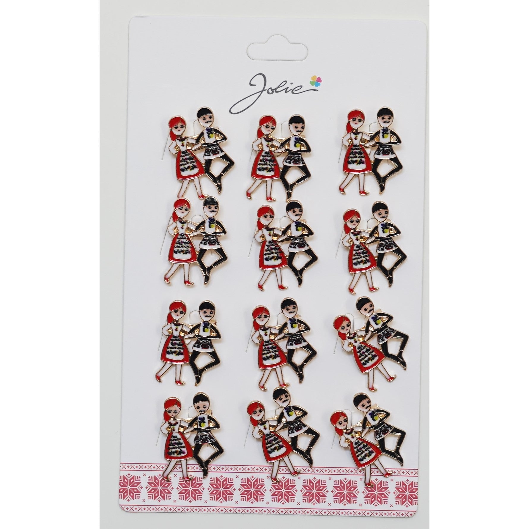 Set 12 Brose Martisor Primavara Cuplu Dansatori Traditional-0