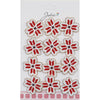 Set 12 Brose Martisor Primavara Trifoi cu Motiv Traditional Rosu-0