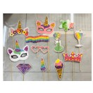 Set 12 Accesorii pentru Petrecere, Props pentru Coltul de Poze, pentru Copii, Multicolor-0
