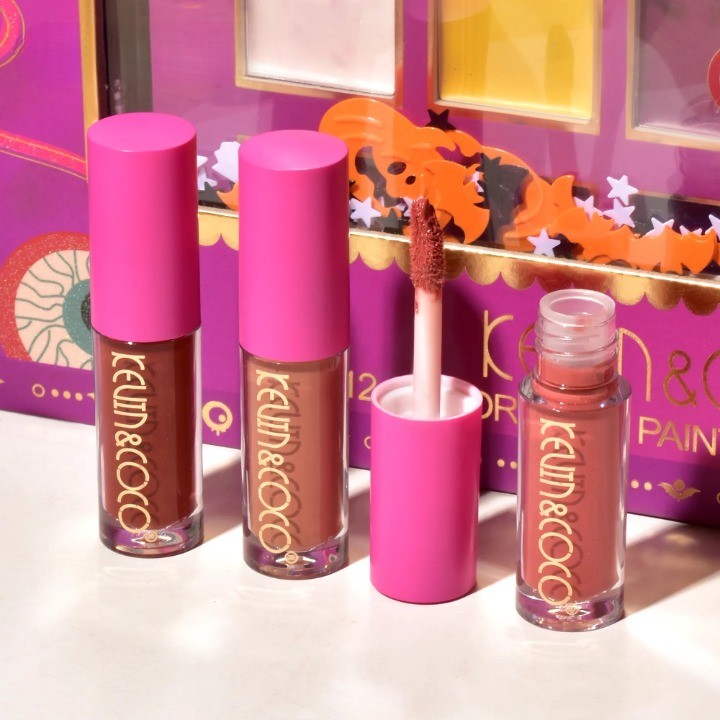 Set Produse de Pictat Fata, KEVIN & COCO, Halloween, 12 culori, 3 Rujuri, 4 Tuburi Vopsea, 25.5 x 20.5 x 2.6 cm, Multicolor-2