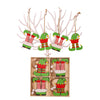 Set 12 Decoratiuni de Craciun din Lemn, Flippy, cu Snur pentru Agatare in Brad, Model Caciulite 6.3x5.2 cm si Pantaloni 6.3x6 cm, Multicolor-0