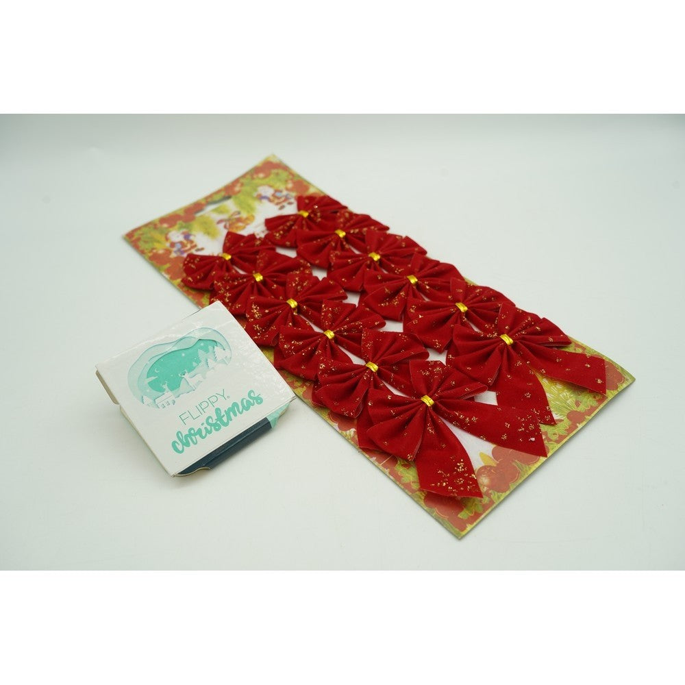 Set 12 fundite pentru brad, Rosii, 6 x 8 cm, din poliester, Flippy-1