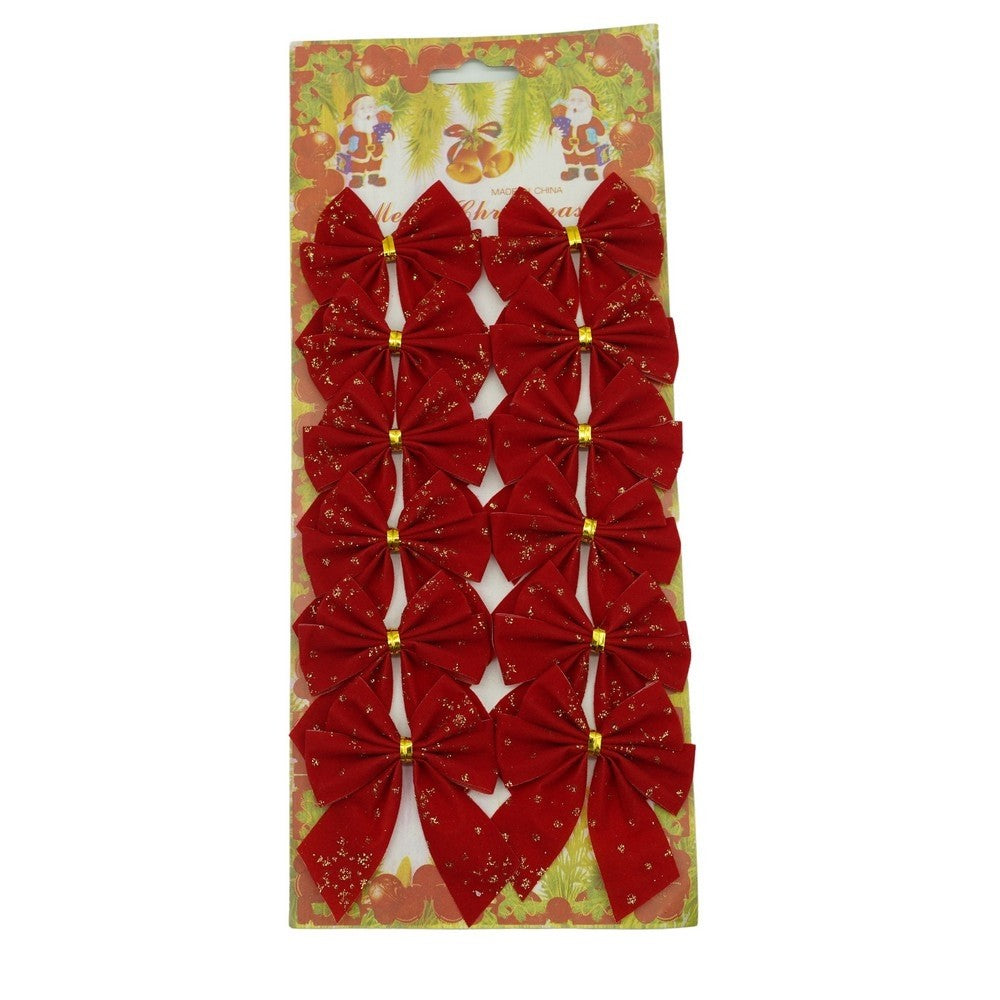 Set 12 fundite pentru brad, Rosii, 6 x 8 cm, din poliester, Flippy-2