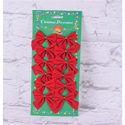 Set 12 fundite pentru brad, Rosii, clasice , 5 x 5 cm, din poliester, Flippy-0
