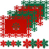 Set 12 Servete pentru Masa si Suporturi de Pahare/Tacamuri, Flippy, 4 Servete 25x35 cm, 4 Suporturi de 13x15 cm, 4 Suporturi de 9.3x10.5 cm, Verde-Rosu-0
