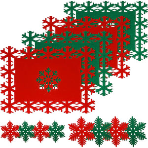 Set 12 Servete pentru Masa si Suporturi de Pahare/Tacamuri, Flippy, 4 Servete 25x35 cm, 4 Suporturi de 13x15 cm, 4 Suporturi de 9.3x10.5 cm, Verde-Rosu-0
