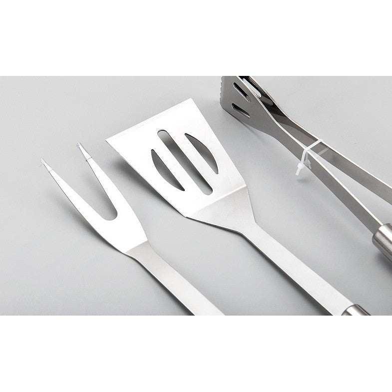 Set 14 Ustensile pentru Gratar cu Termometru, Flippy, din Otel Inoxidabil, Geanta Oxford, Argintiu-5