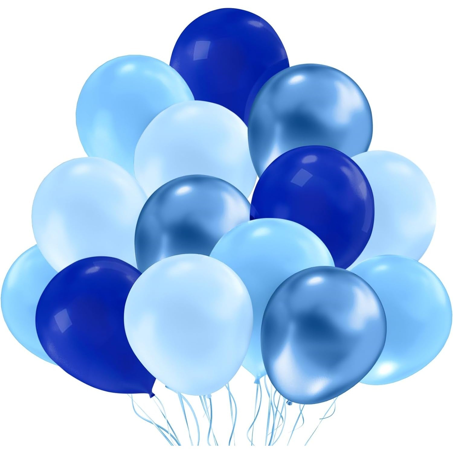 Set 10 Baloane din Latex, Flippy, Model Party, Albastru Diferite Nuante, 30 cm, 2.8 g-0