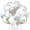 Set 15 baloane pentru petrecere, Flippy, alb/argintiu, 30 cm-0