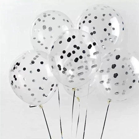 Set 15 baloane pentru petrecere, Flippy, alb/argintiu, 30 cm-4